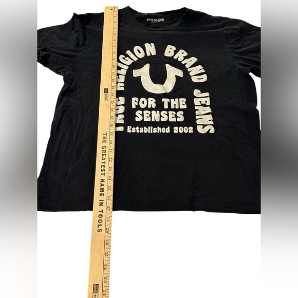 True Religion Men’s Horseshoe Logo T-shirt Men’s Size XXL Black White - Picture 9 of 10